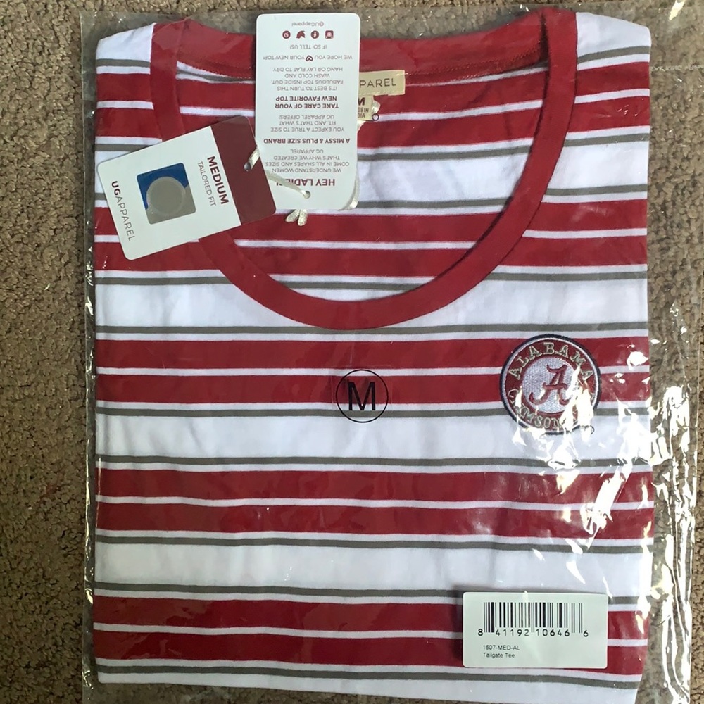 NWT! Alabama Ladies Striped Short Sleeve Top